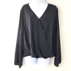 Banana Republic Blouse Black Sheer Loose Sz L